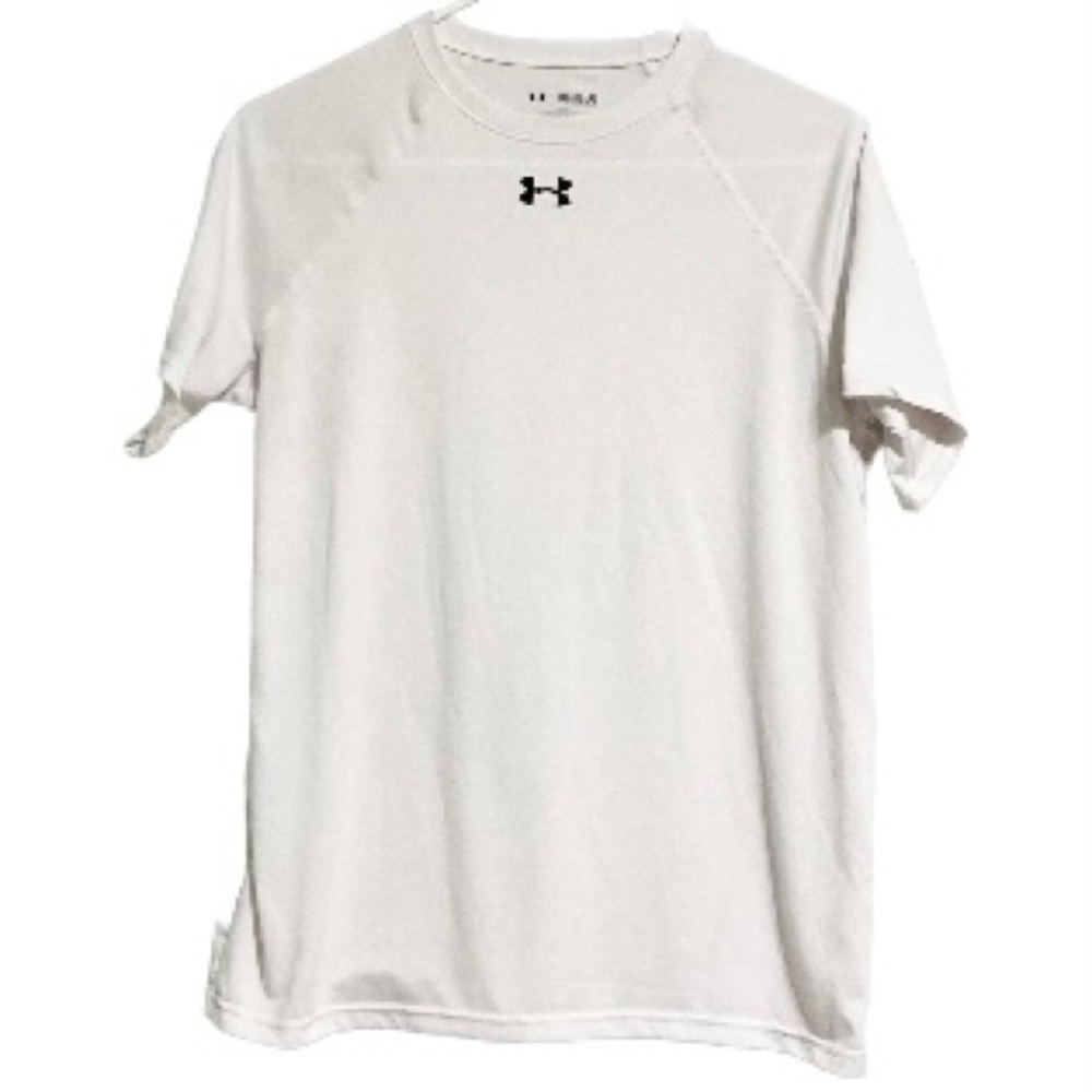 UNDER ARMOUR Locker Athletic Sports T Shirt White Graphite Unisex Youth XL